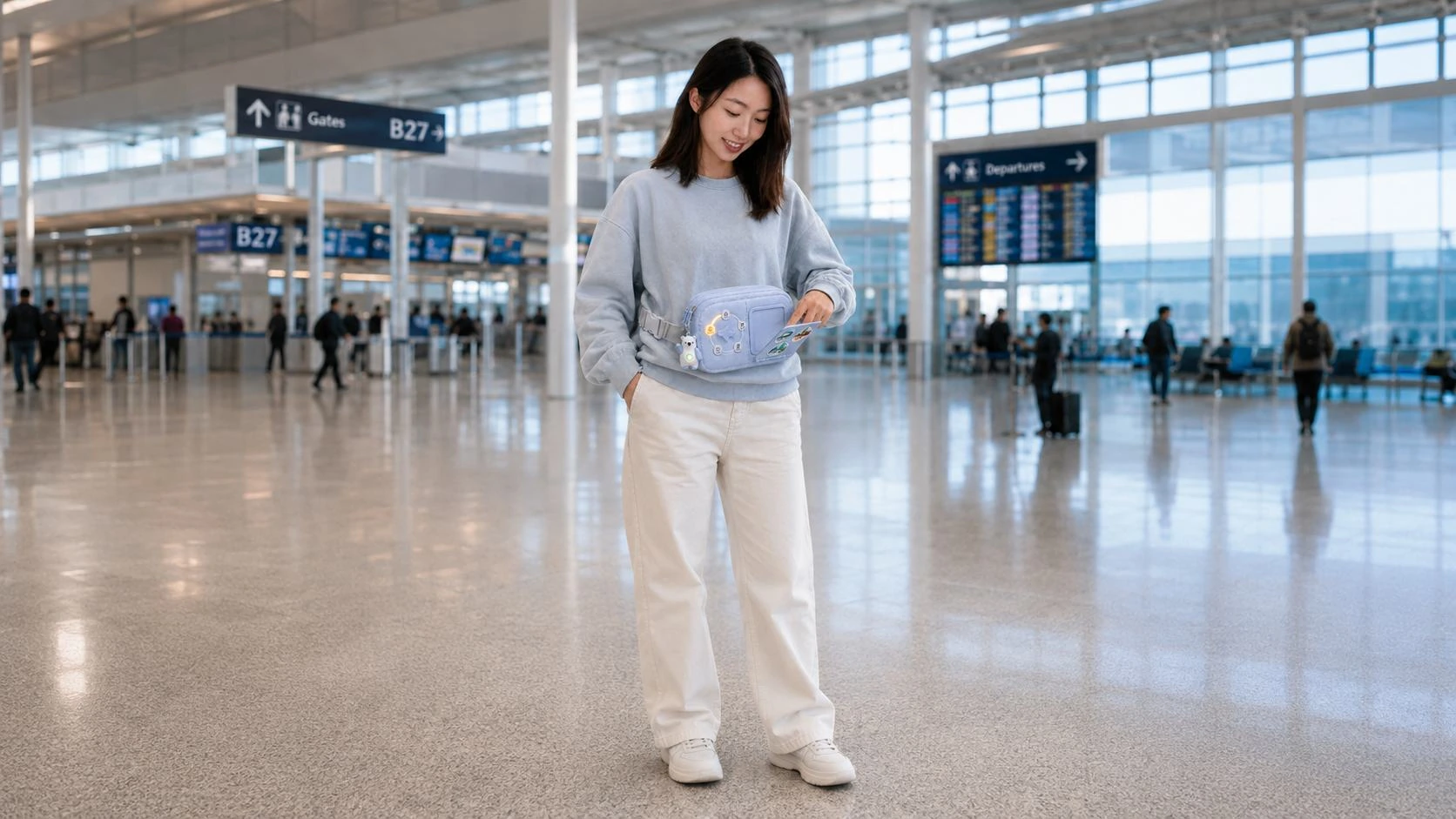 AirPal wearable airport companion in use
